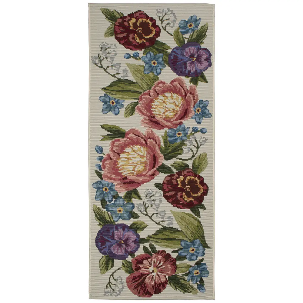 Liora Manne Esencia Secret Garden Indoor/Outdoor Mat Cream 1'11