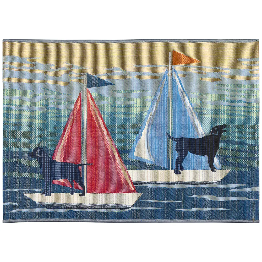 Liora Manne Esencia See Spot Sail Indoor/Outdoor Mat Blue 2' x 2'10