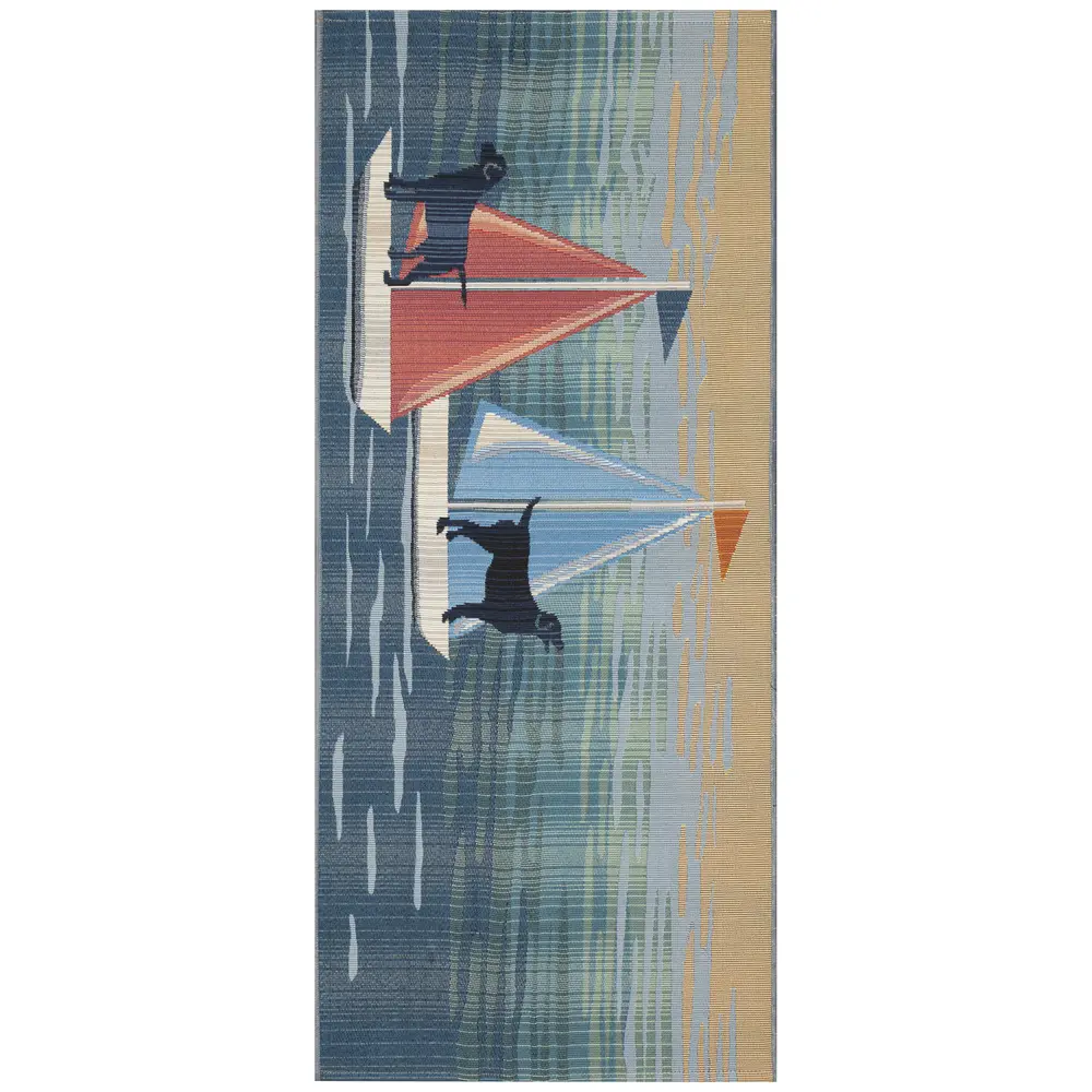 Liora Manne Esencia See Spot Sail Indoor/Outdoor Mat Blue 1'11