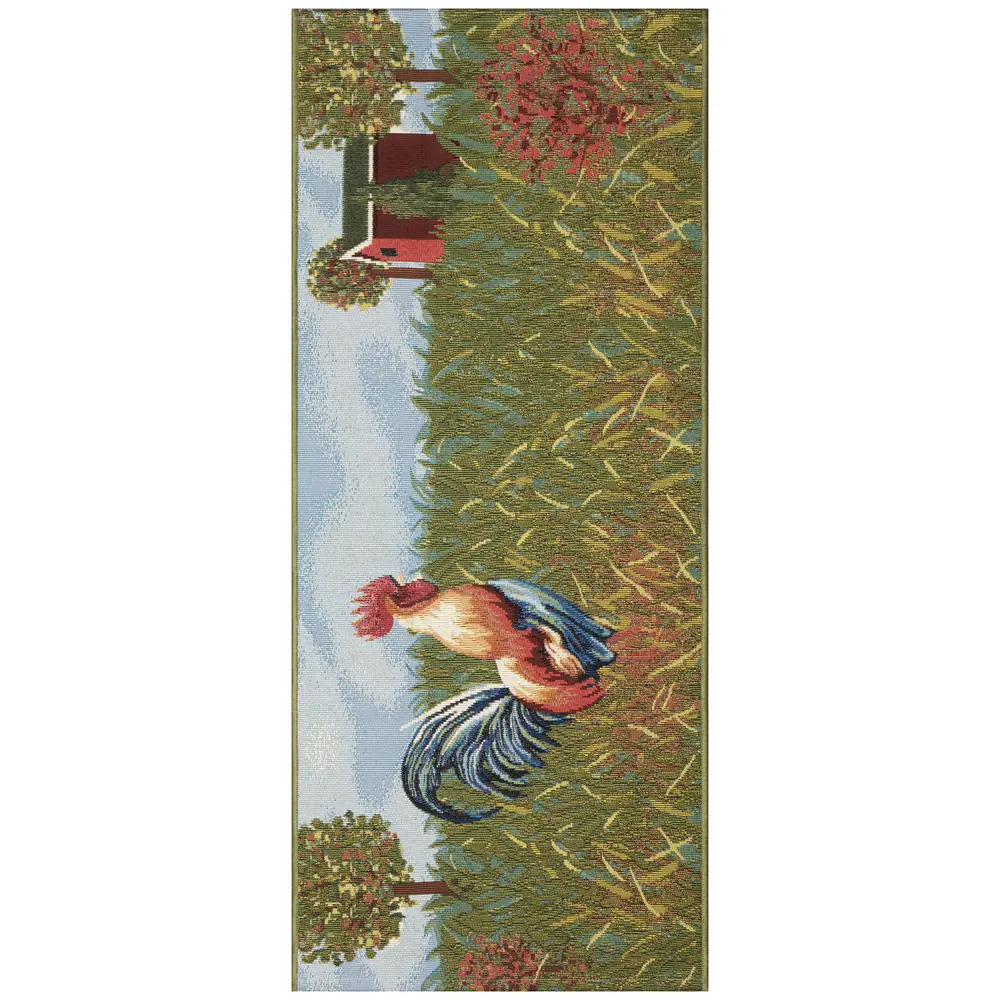 Liora Manne Esencia Rooster Farm Indoor/Outdoor Mat Blue 1'11