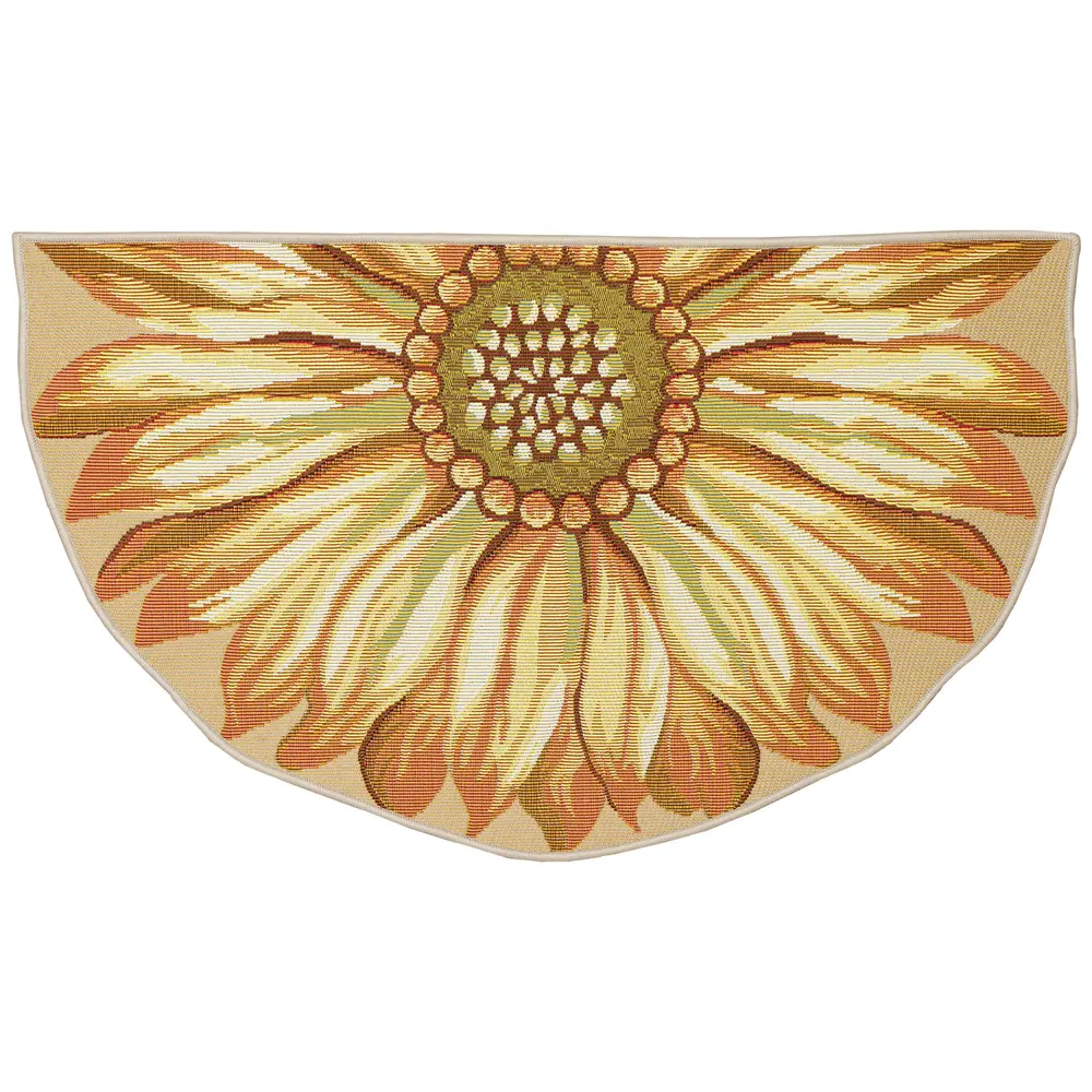 Liora Manne Esencia Sunflower Indoor/Outdoor Mat Yellow 3'3