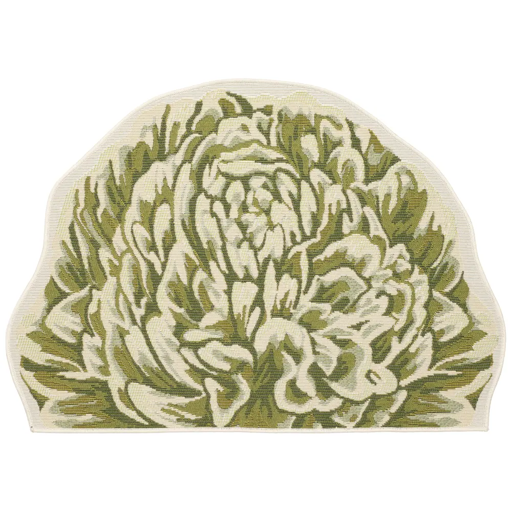 Liora Manne Esencia Peony Indoor/Outdoor Mat Green 3'3