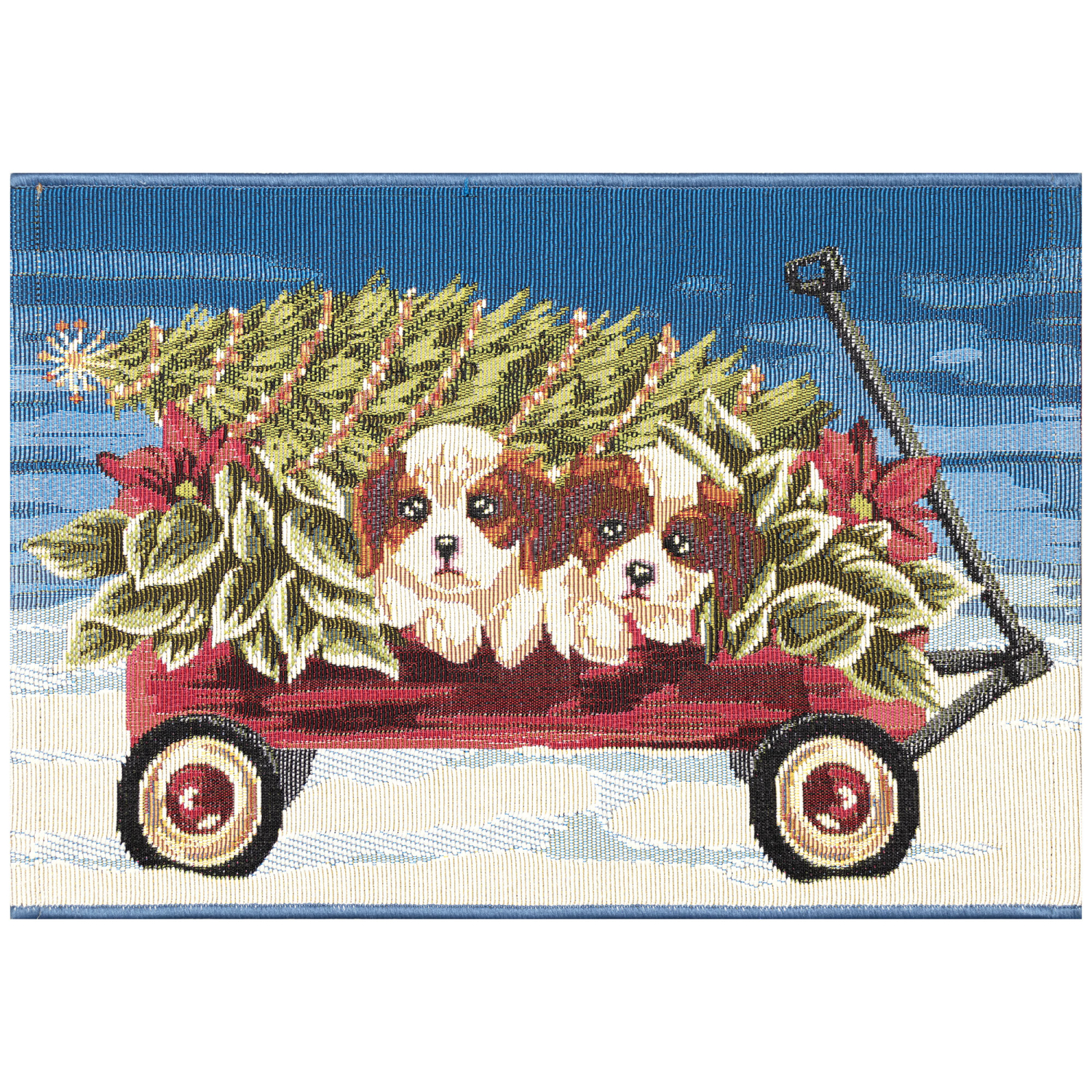 Liora Manne Esencia Wagon Wonderland Indoor/Outdoor Mat Blue 2' x 2'10