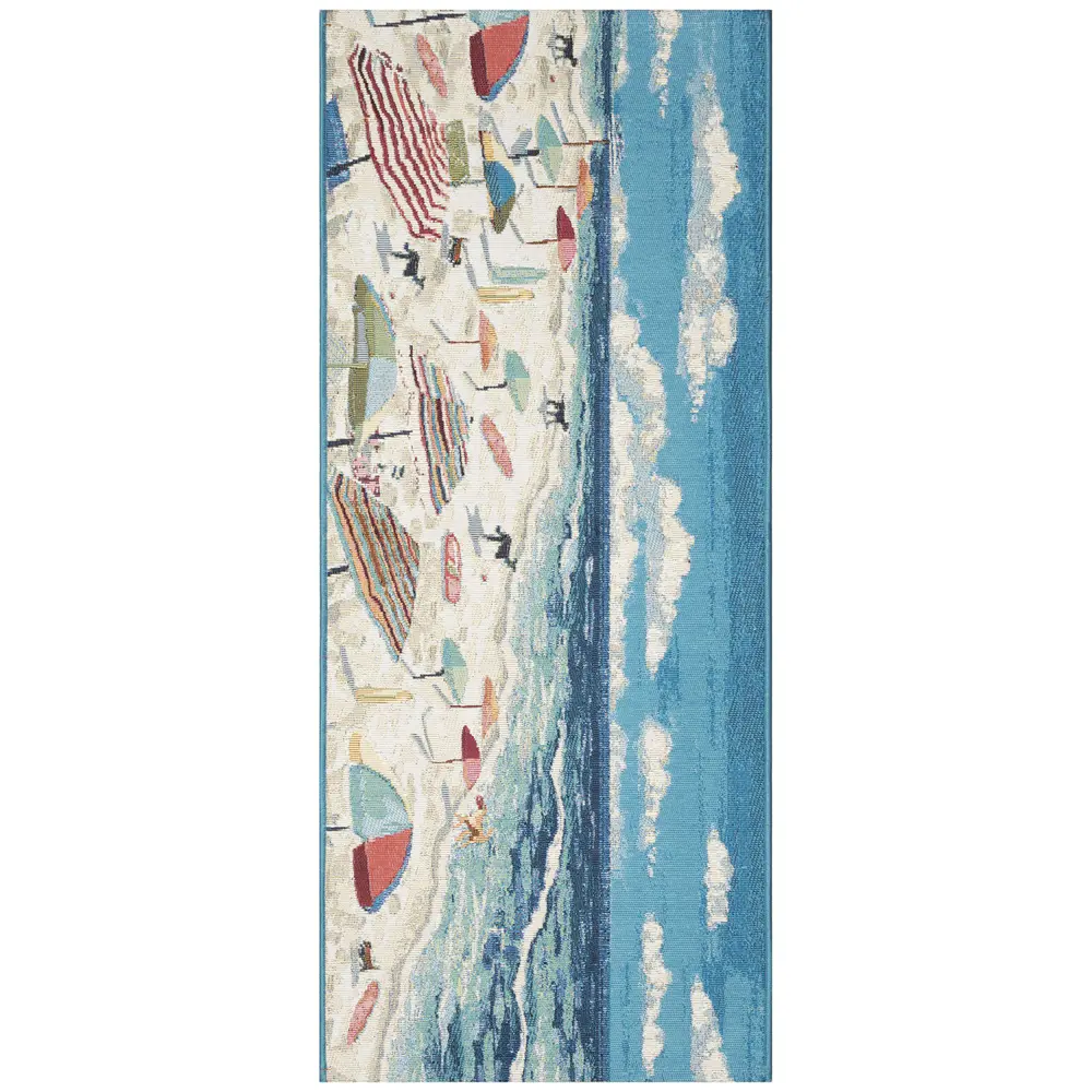 Liora Manne Esencia Dog Beach Indoor/Outdoor Mat Ocean 1'11