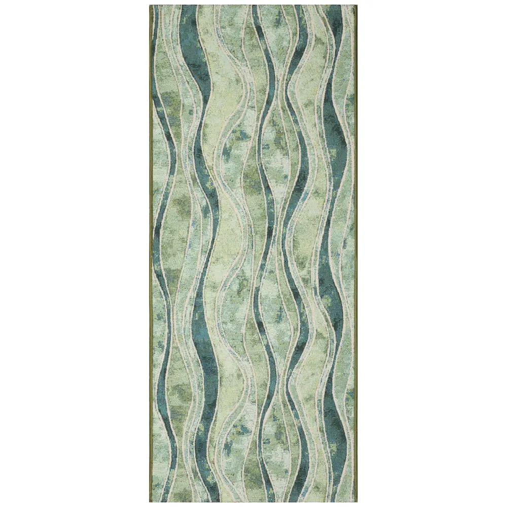 Liora Manne Esencia Wave Indoor/Outdoor Mat Green 1'11