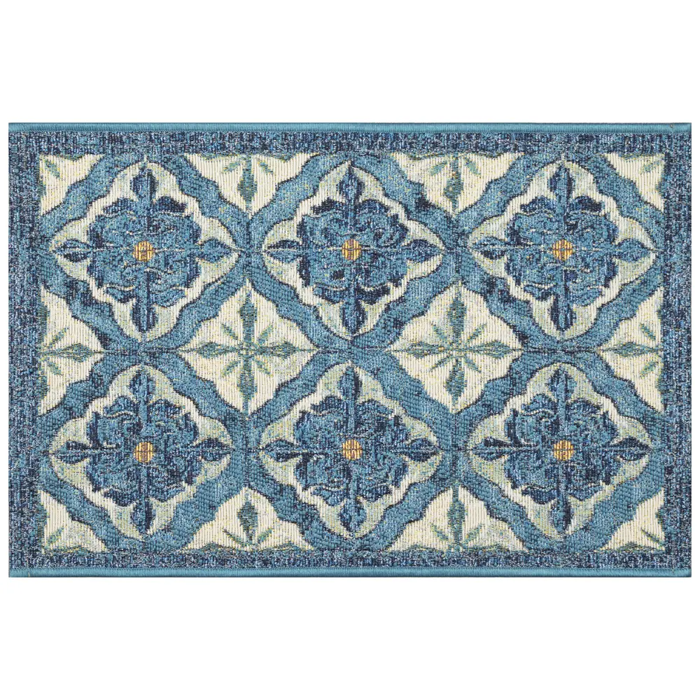 Liora Manne Esencia Madrid Indoor/Outdoor Mat Ocean 2' x 2'10