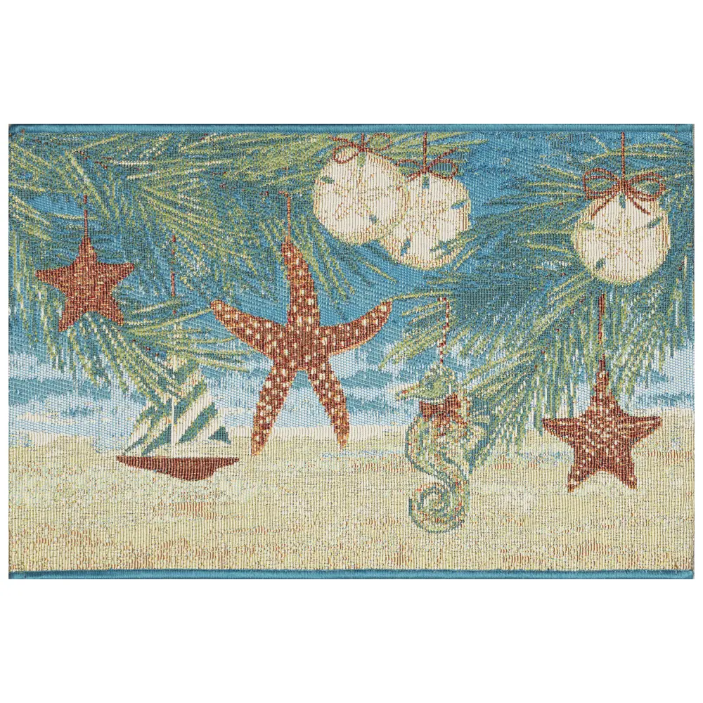 Liora Manne Esencia Coastal Ornaments Indoor/Outdoor Mat Ocean 2'5