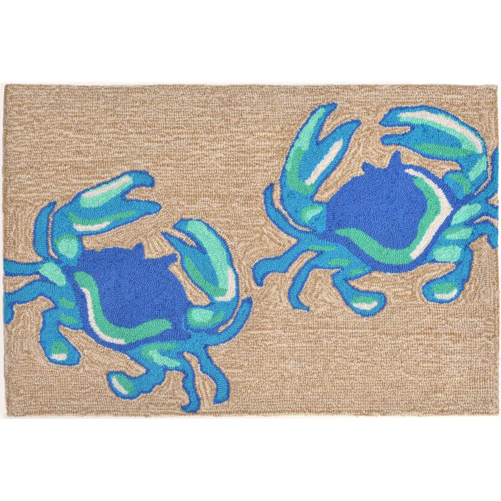 Liora Manne Frontporch Crabs Indoor/Outdoor Mat Blue 1'8