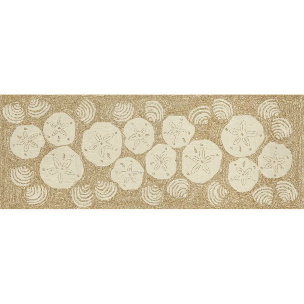 Liora Manne Frontporch Shell Toss Indoor/Outdoor Mat Natural 2' x 5'