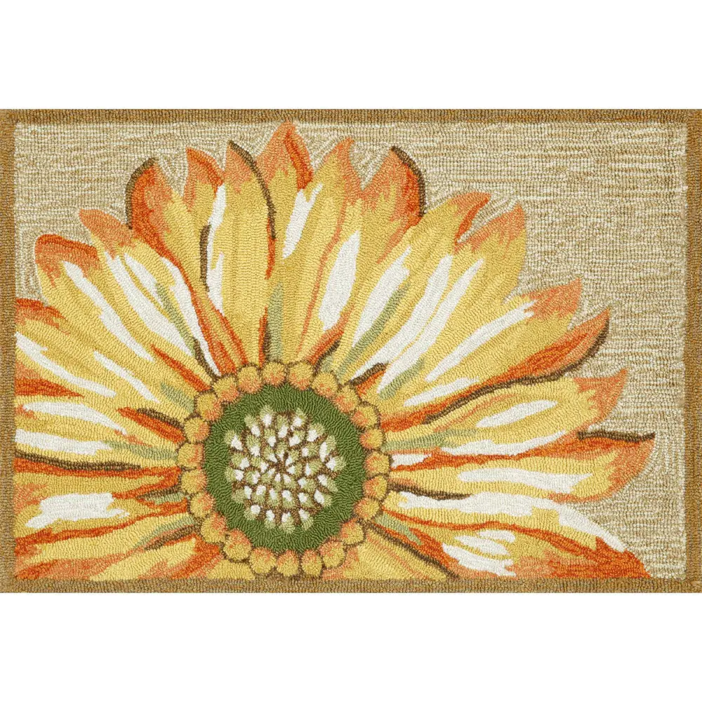Liora Manne Frontporch Sunflower Indoor/Outdoor Mat Yellow 2'6