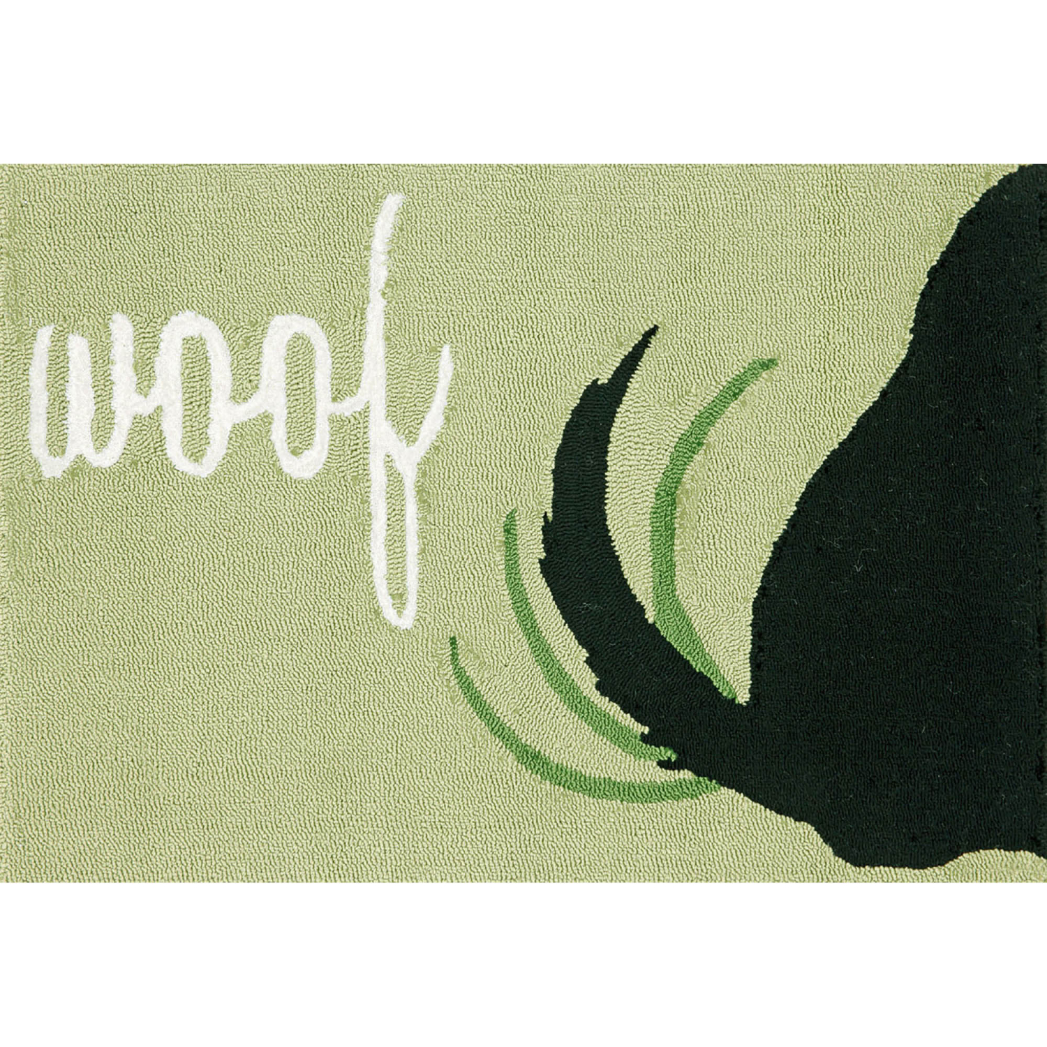 Liora Manne Frontporch Woof Indoor/Outdoor Mat Green 2' x 3'