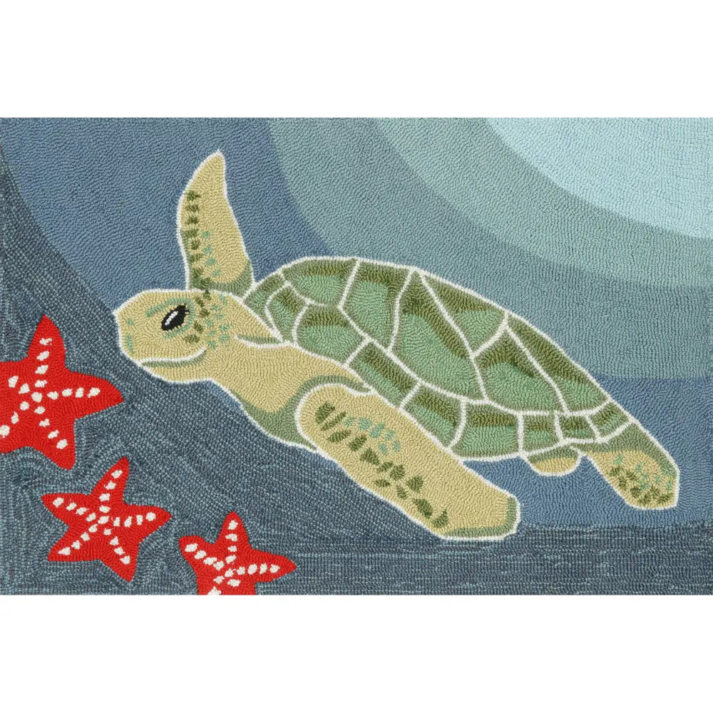 Liora Manne Frontporch Sea Turtle Indoor/Outdoor Mat Ocean 2' x 3'
