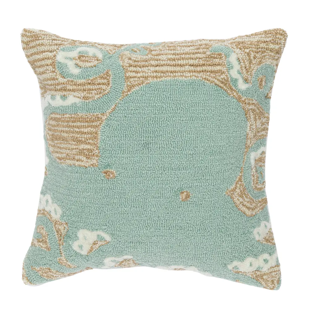 Liora Manne Frontporch Octopus Indoor/Outdoor Pillow Aqua 18