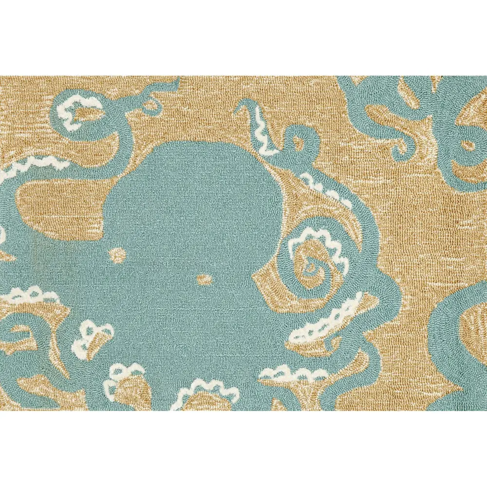 Liora Manne Frontporch Octopus Indoor/Outdoor Mat Aqua 1'8