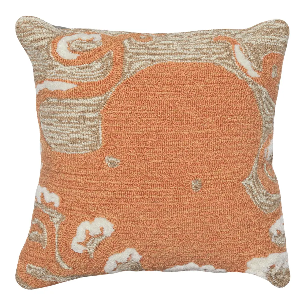 Liora Manne Frontporch Octopus Indoor/Outdoor Pillow Coral 18
