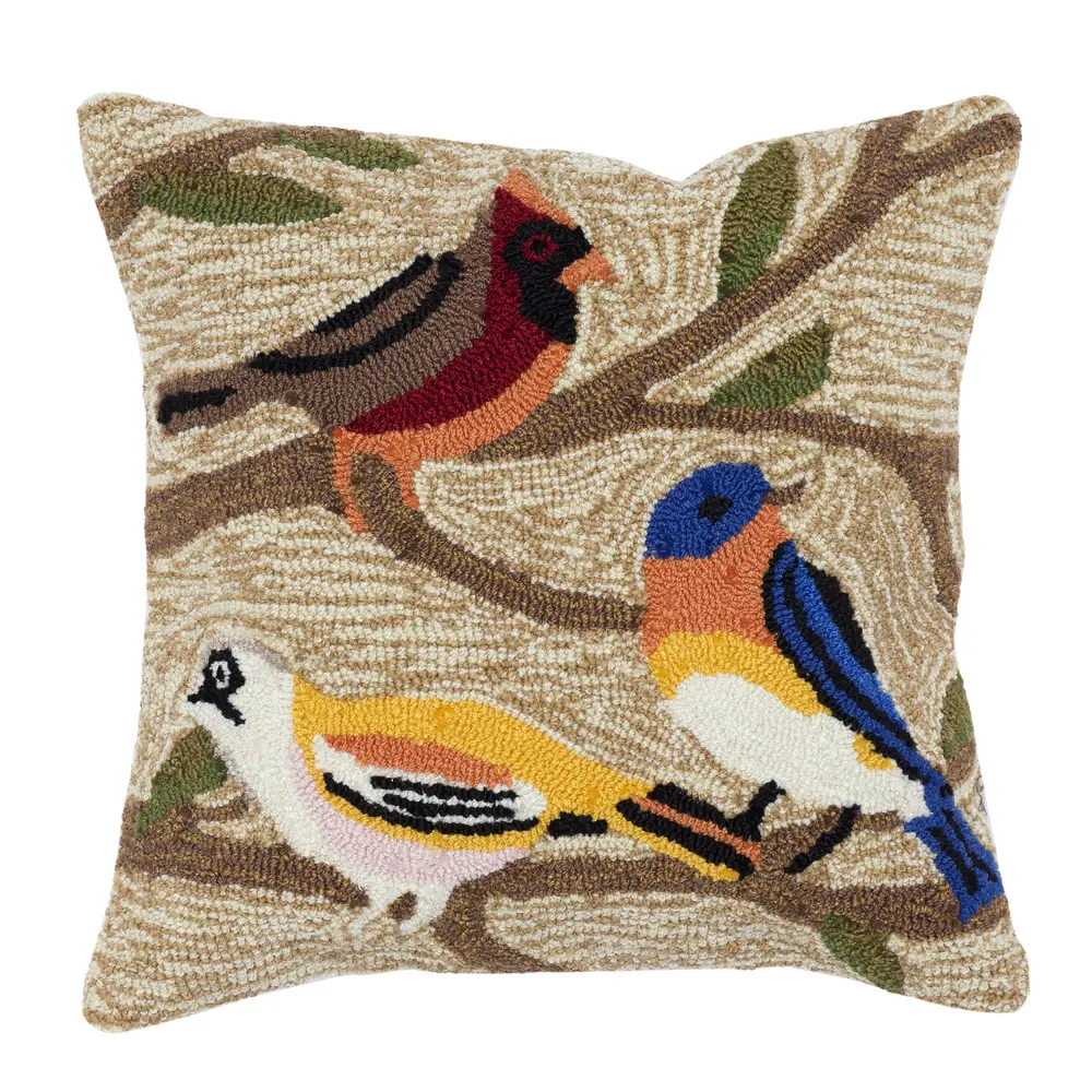 Liora Manne Frontporch Birds Indoor/Outdoor Pillow Multi 18