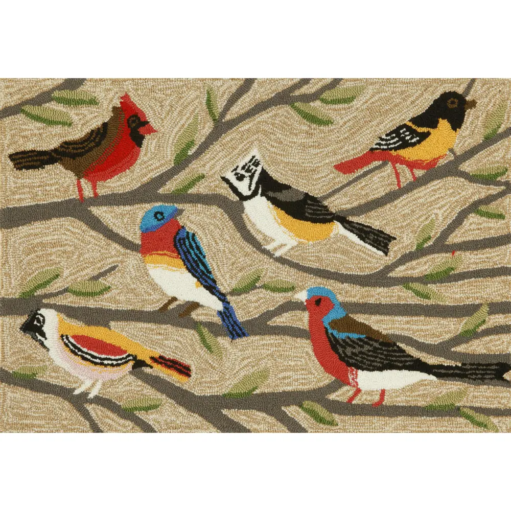 Liora Manne Frontporch Birds Indoor/Outdoor Mat Multi 1'8