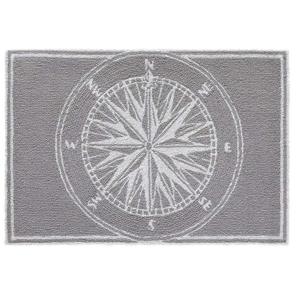 Liora Manne Frontporch Compass Indoor/Outdoor Mat Grey 2' x 3'