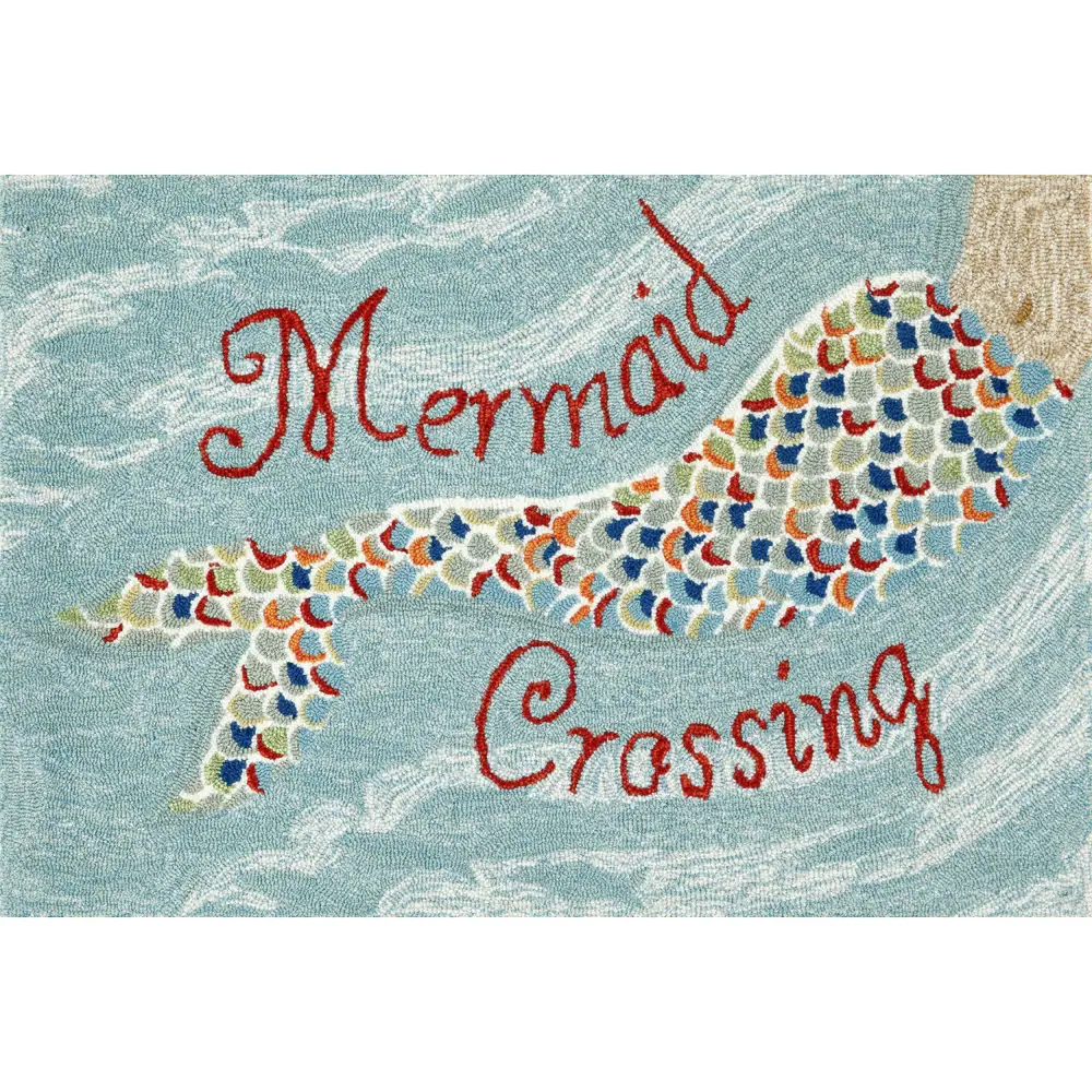 Liora Manne Frontporch Mermaid Crossing Indoor/Outdoor Mat Water 1'8