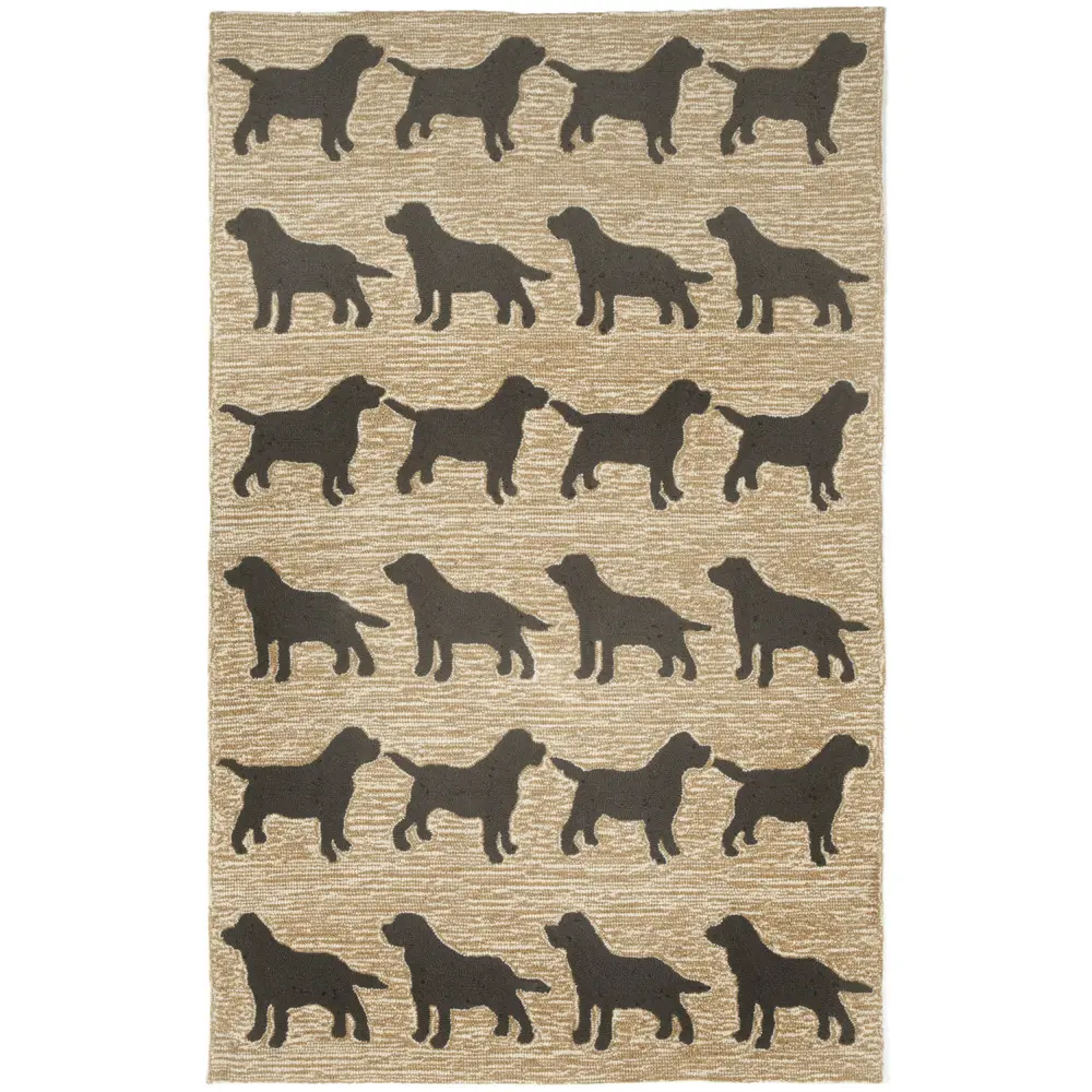 Liora Manne Frontporch Doggies Indoor/Outdoor Mat Black 3'6