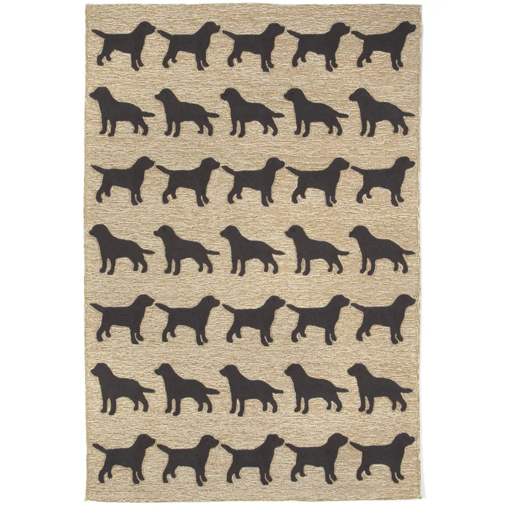 Liora Manne Frontporch Doggies Indoor/Outdoor Mat Black 5' x 7'6