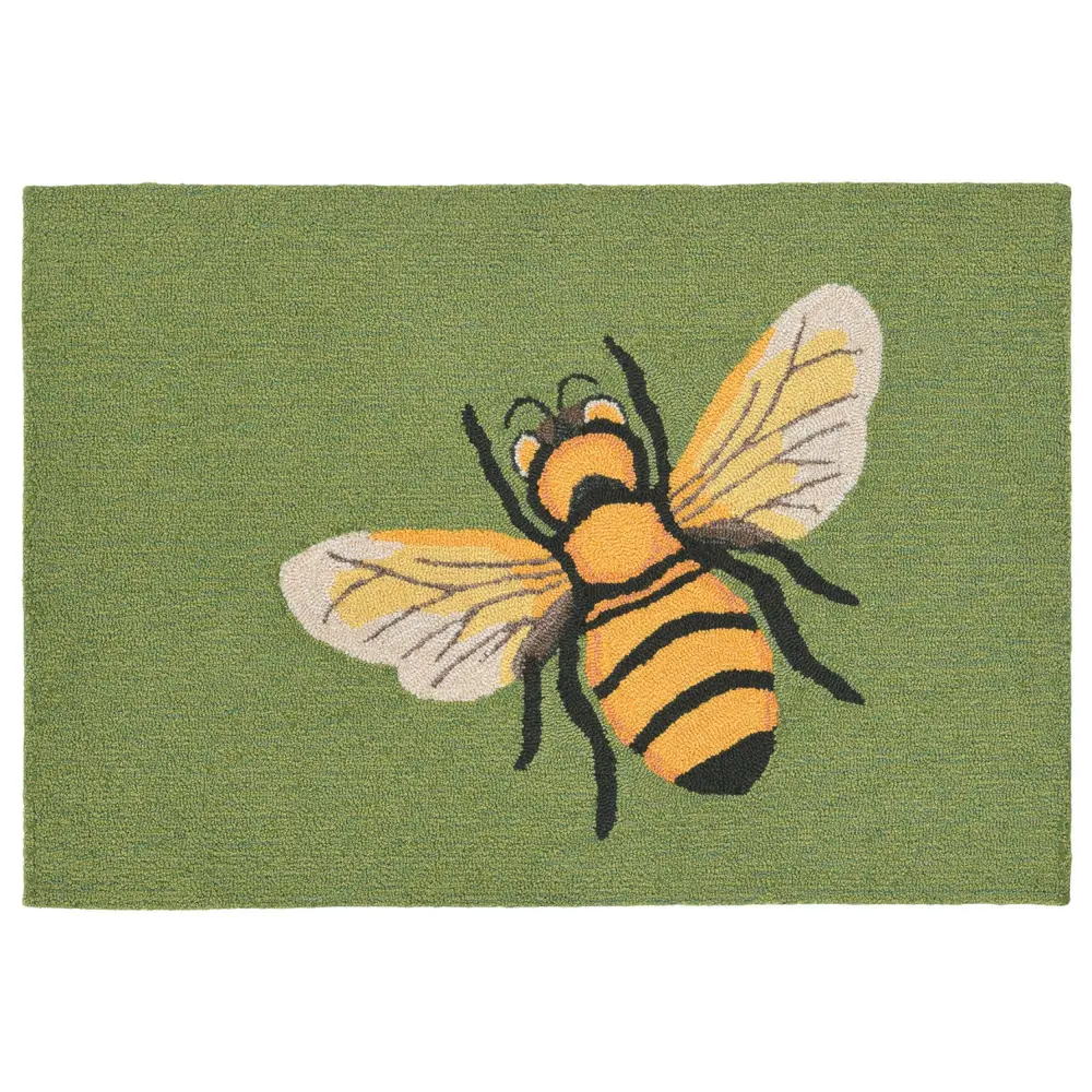 Liora Manne Frontporch Bee Indoor/Outdoor Mat Green 1'8