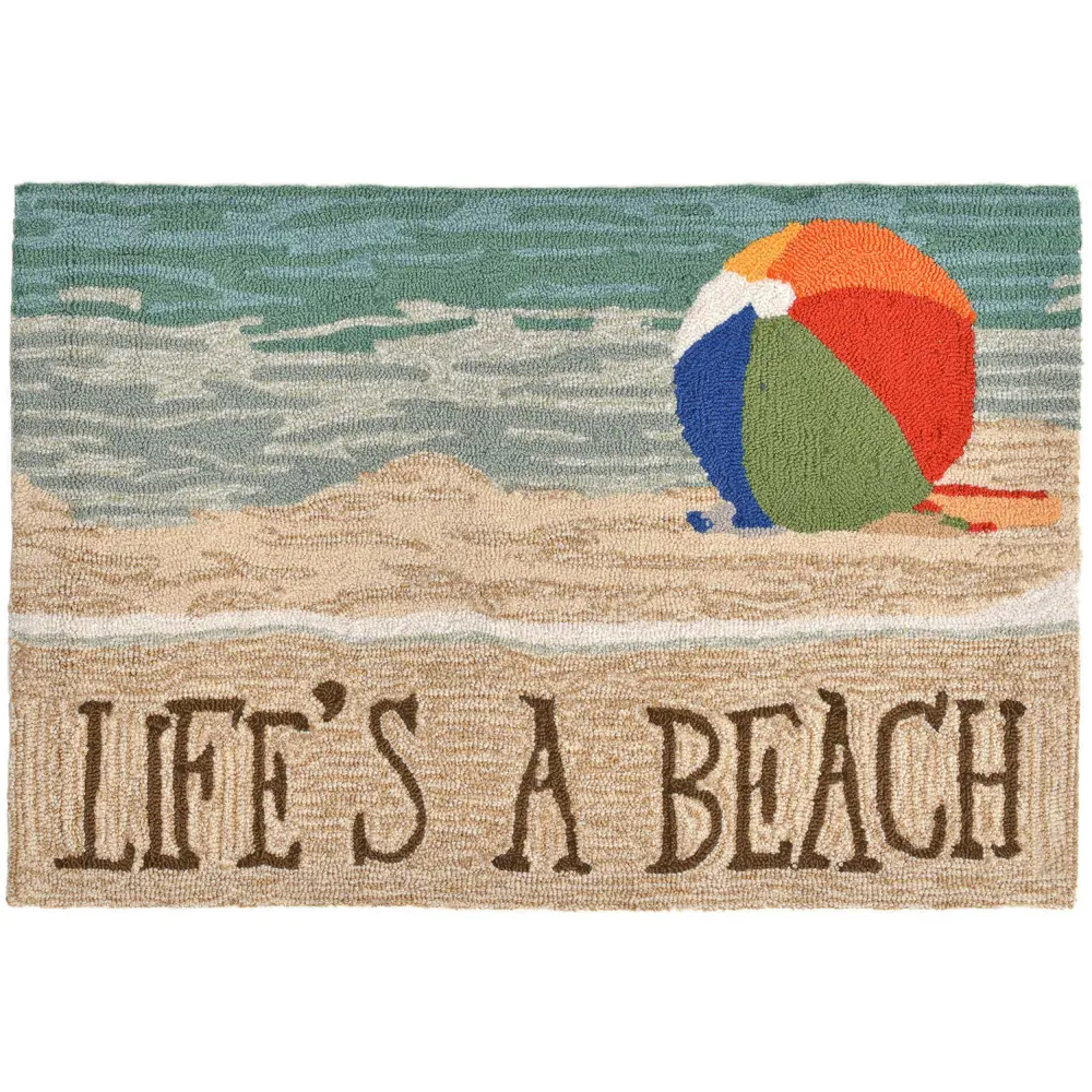 Liora Manne Frontporch Life's A Beach Indoor/Outdoor Mat Sand 1'8