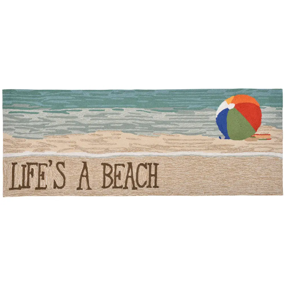 Liora Manne Frontporch Life's A Beach Indoor/Outdoor Mat Sand 2' x 5'