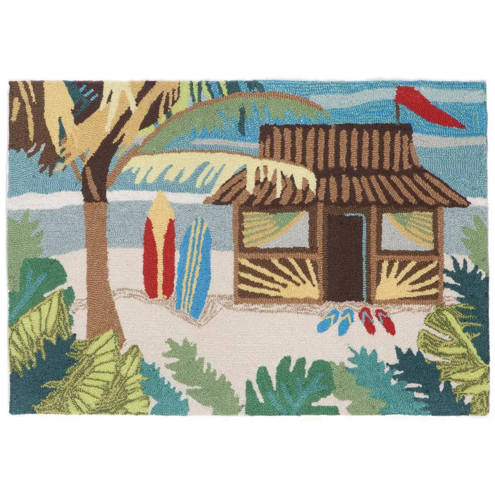Liora Manne Frontporch Tiki Hut Indoor/Outdoor Mat Multi 2' x 3'