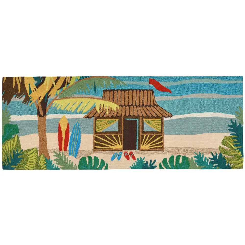 Liora Manne Frontporch Tiki Hut Indoor/Outdoor Mat Multi 2' x 5'