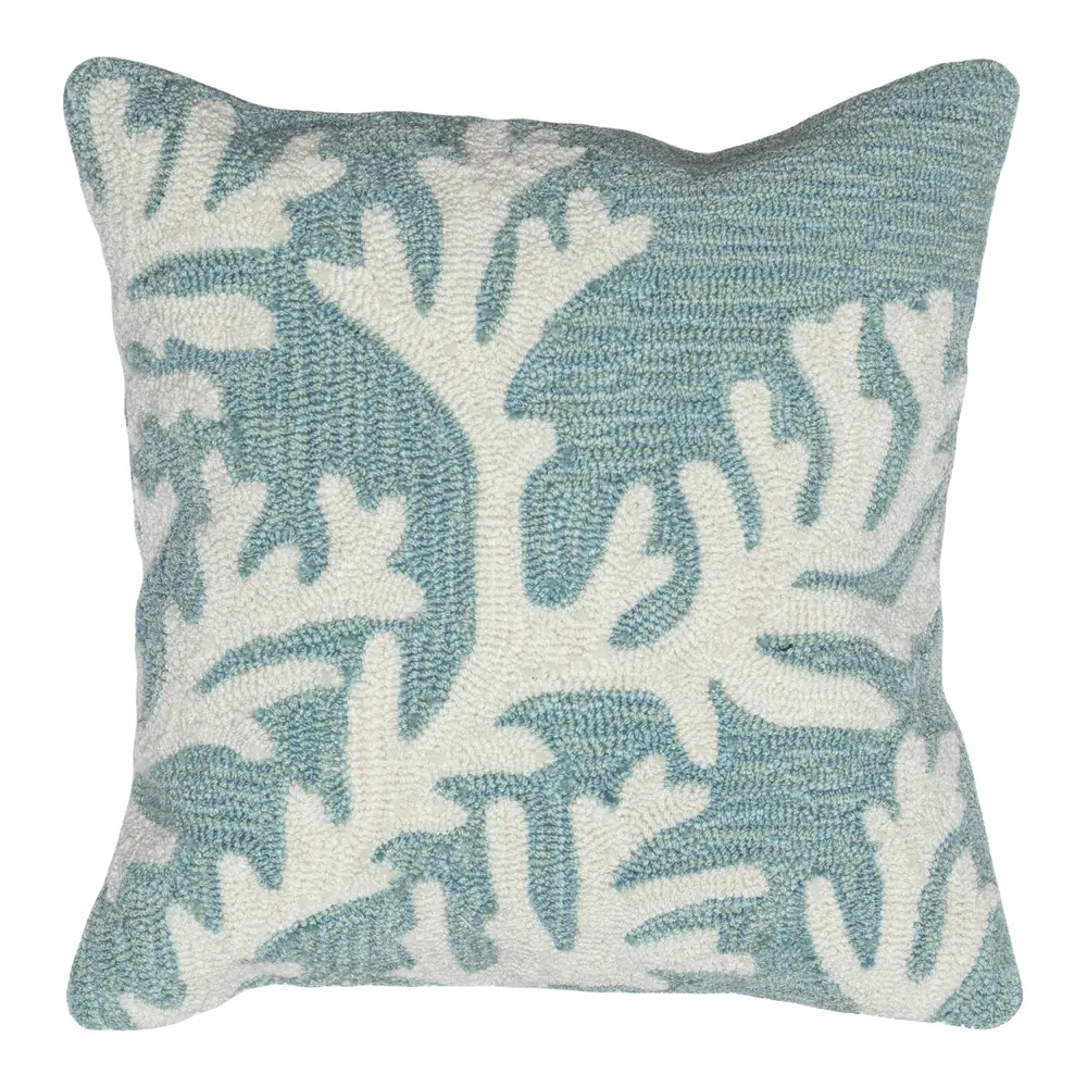 Liora Manne Frontporch Coral Indoor/Outdoor Pillow Aqua 18
