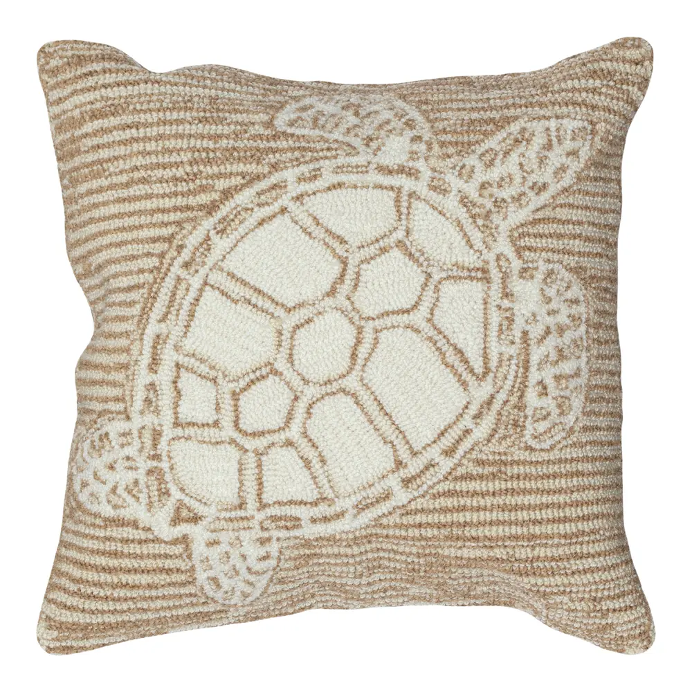 Liora Manne Frontporch Turtle Indoor/Outdoor Pillow Neutral 18