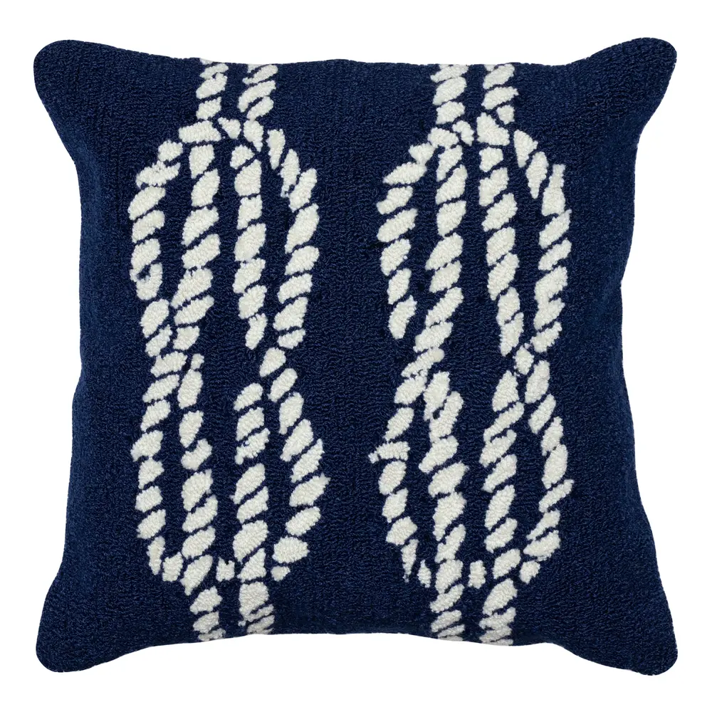 Liora Manne Frontporch Ropes Indoor/Outdoor Pillow Navy 18