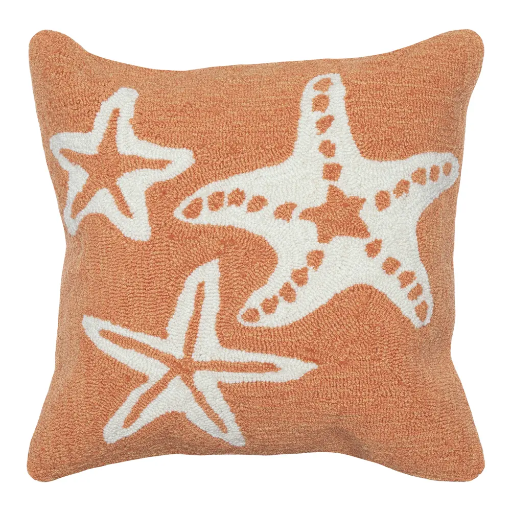 Liora Manne Frontporch Starfish Indoor/Outdoor Pillow Coral 18