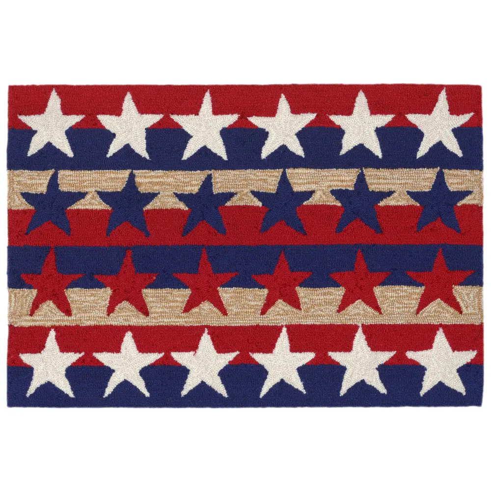 Liora Manne Frontporch Stars & Stripes Indoor/Outdoor Mat Americana 2' x 3'