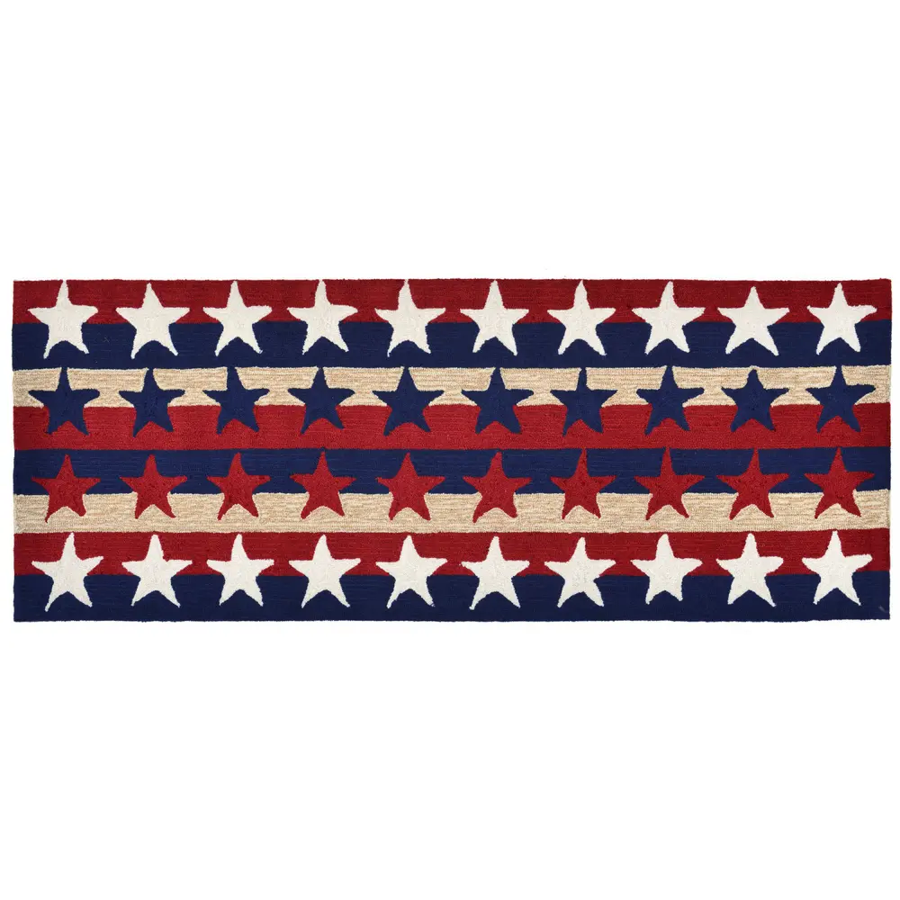 Liora Manne Frontporch Stars & Stripes Indoor/Outdoor Mat Americana 2' x 5'