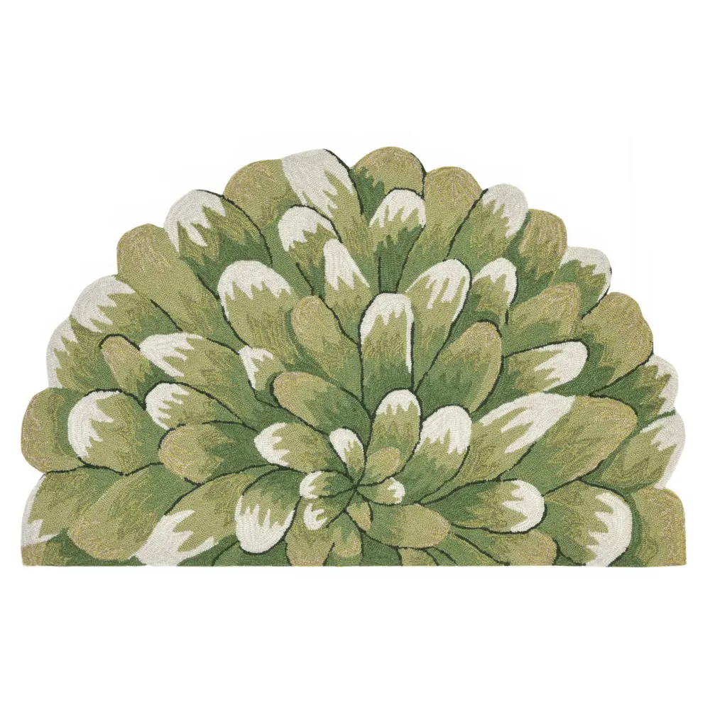 Liora Manne Frontporch Mum Indoor/Outdoor Mat Green 2'6