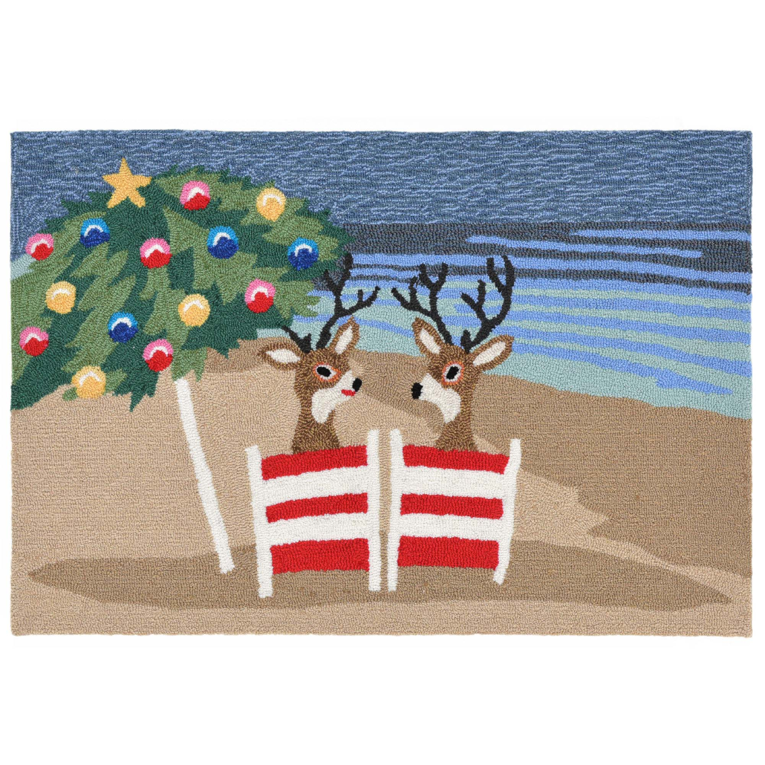 Liora Manne Frontporch Coastal Christmas Indoor/Outdoor Mat Multi 2' x 3'