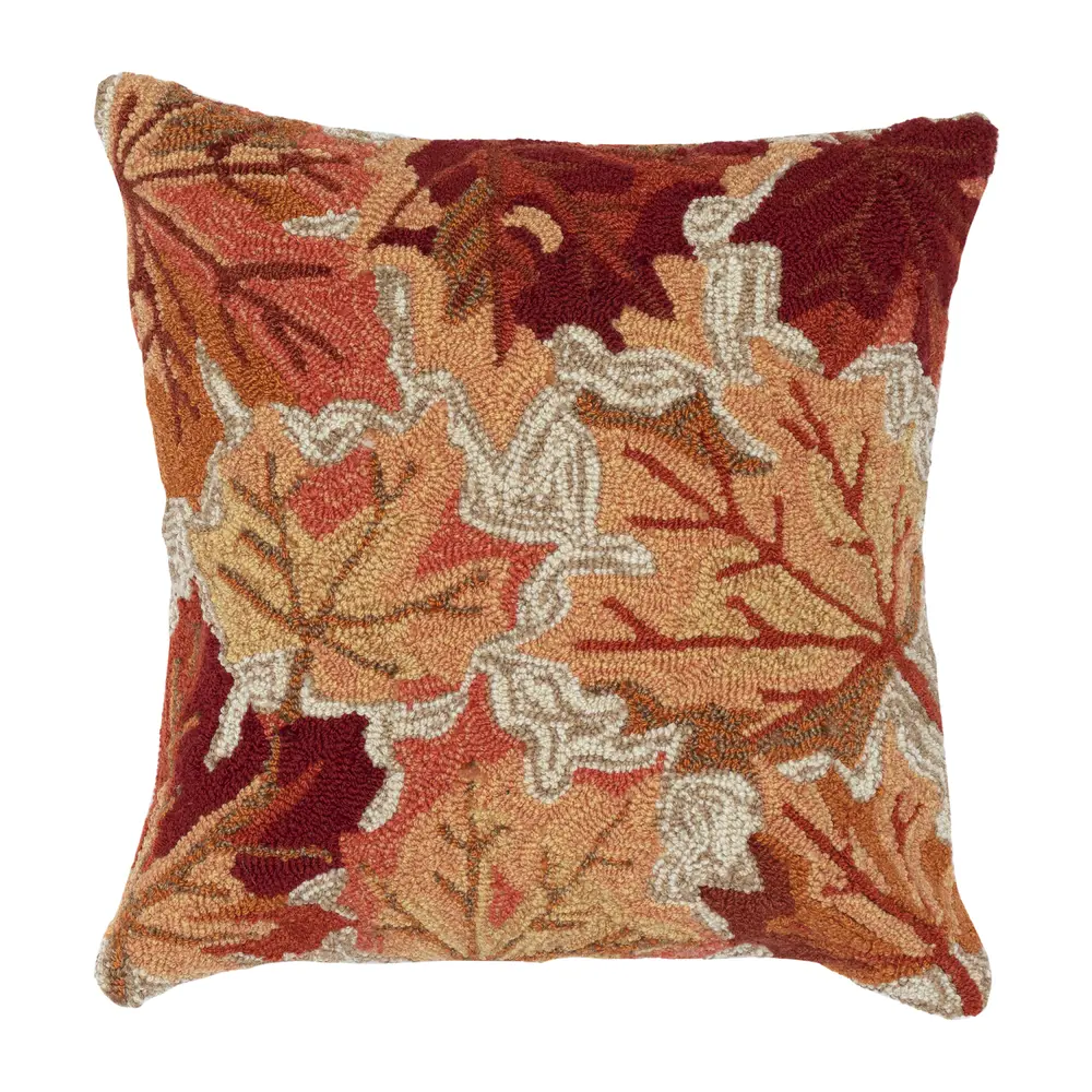 Liora Manne Frontporch Falling Leaves Indoor/Outdoor Pillow Natural 18