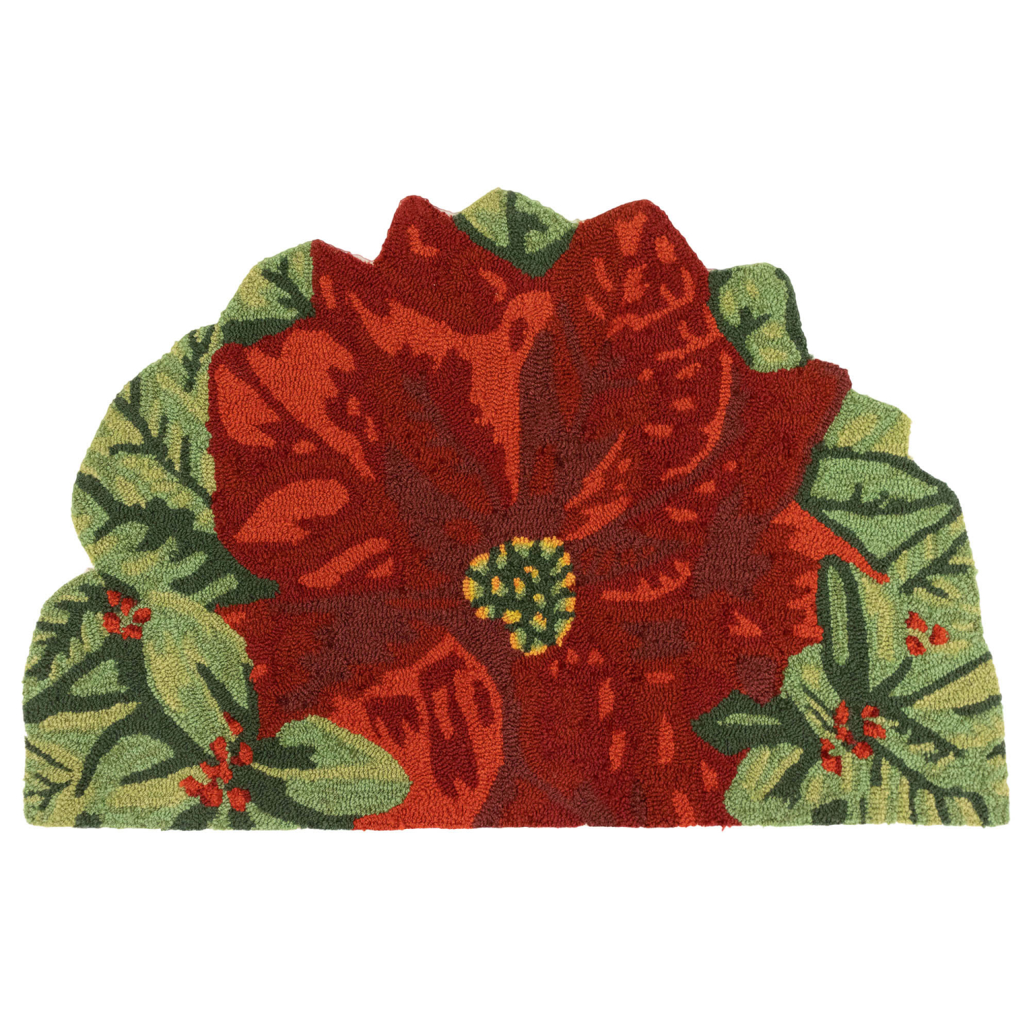 Liora Manne Frontporch Poinsettia Indoor/Outdoor Mat Red 1'8