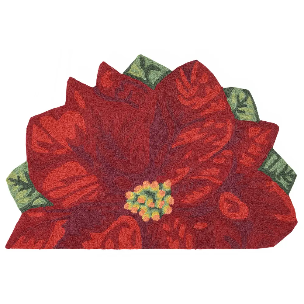 Liora Manne Frontporch Poinsettia Indoor/Outdoor Mat Red 2' x 3'