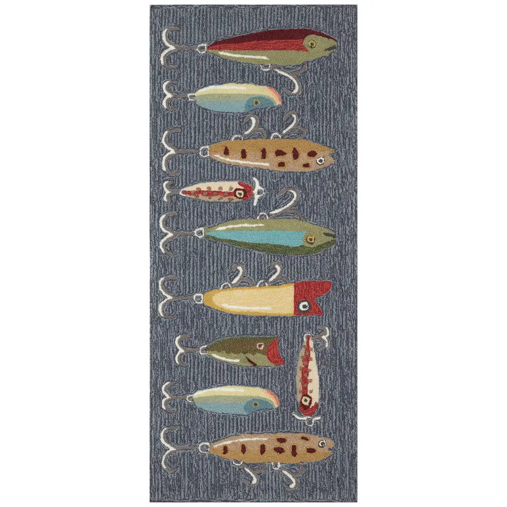 Liora Manne Frontporch Playing Hooky Indoor/Outdoor Mat Grey 2' x 5'