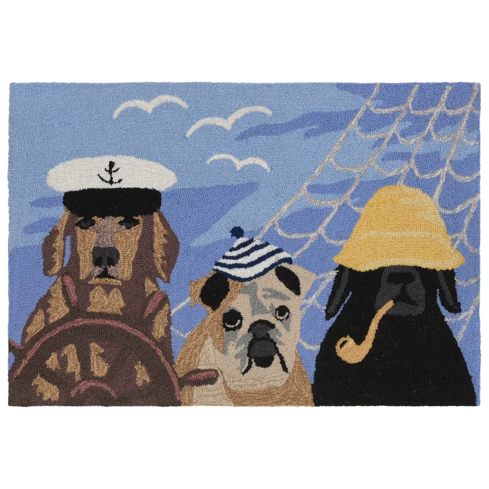 Liora Manne Frontporch Arrf Ye Mateys Indoor/Outdoor Mat Ocean 1'8