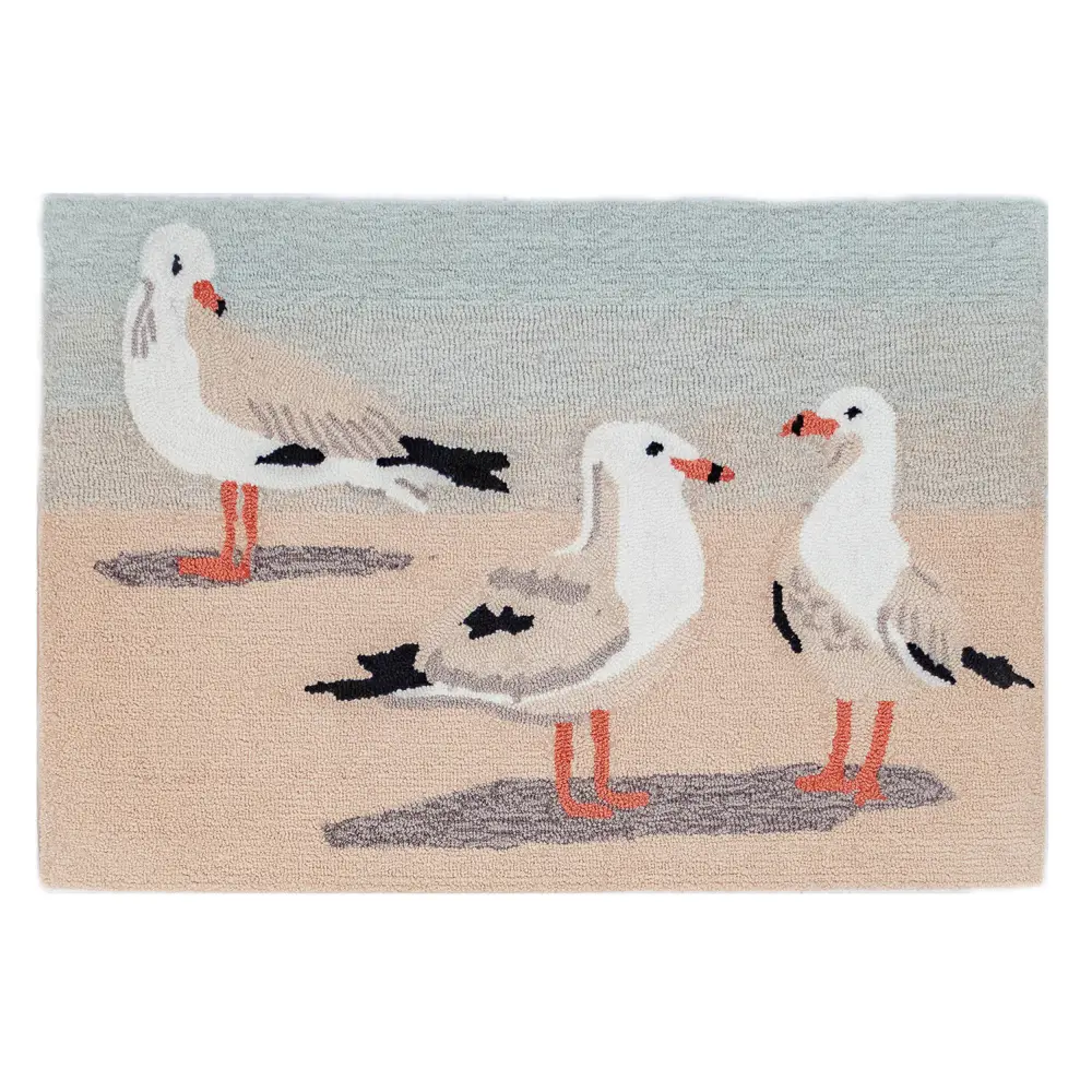 Liora Manne Frontporch Gulls Indoor/Outdoor Mat Sand 1'8