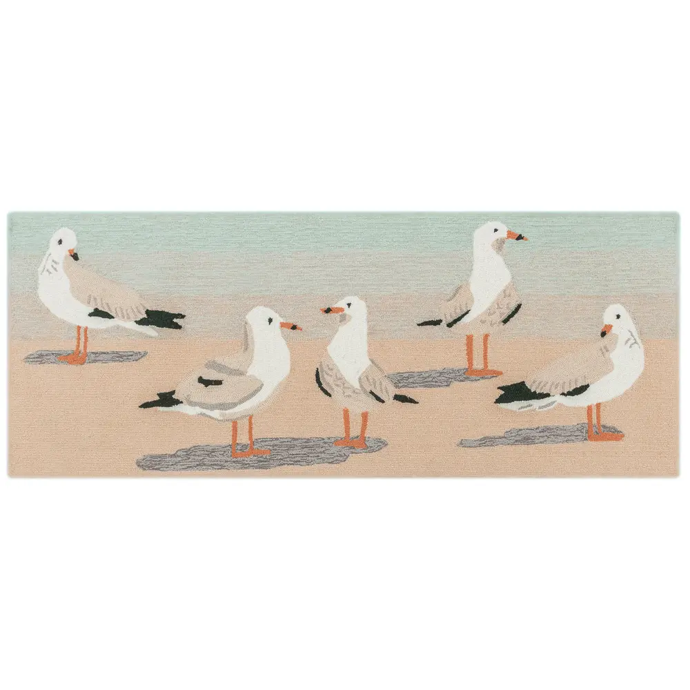 Liora Manne Frontporch Gulls Indoor/Outdoor Mat Sand 2' x 5'
