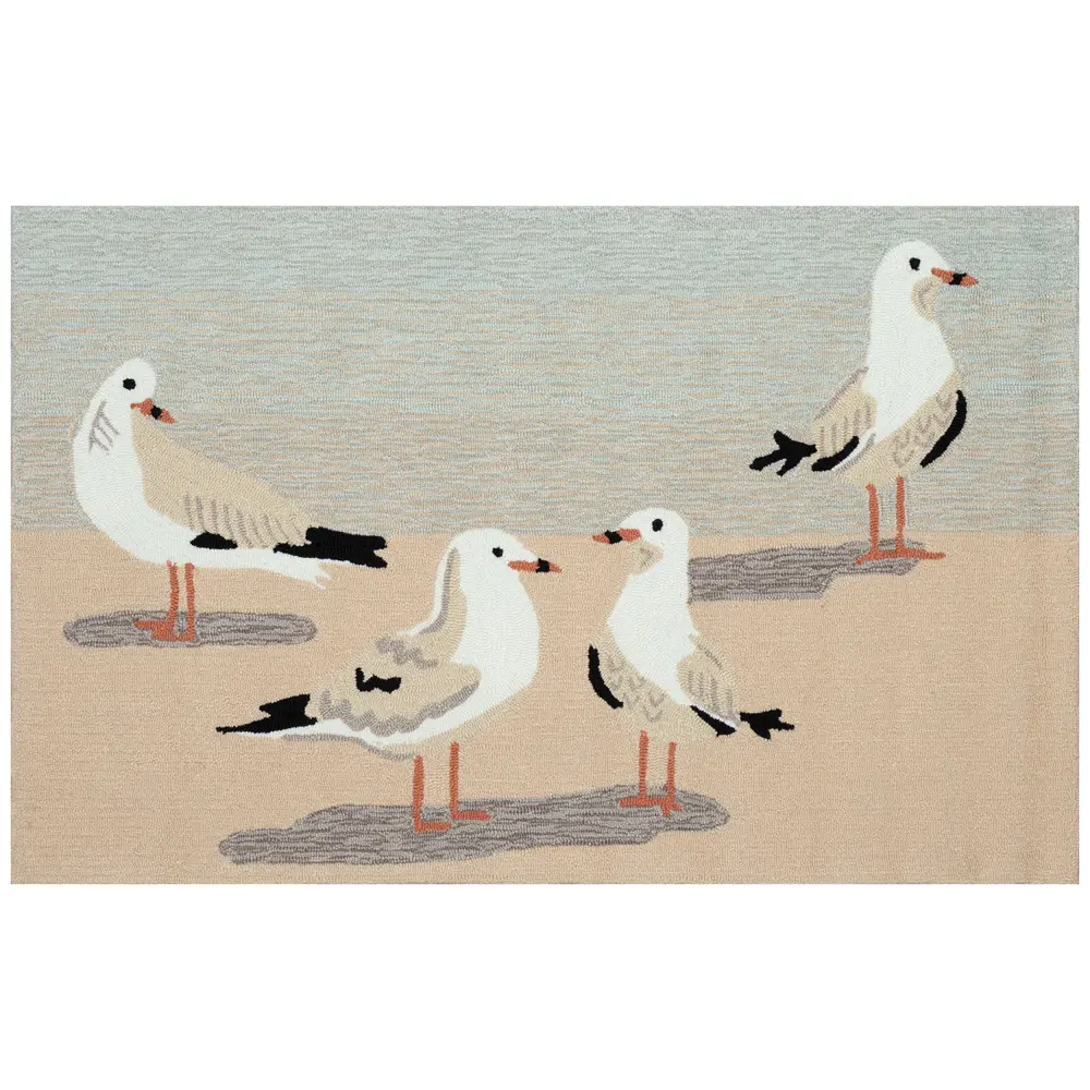 Liora Manne Frontporch Gulls Indoor/Outdoor Mat Sand 2'6