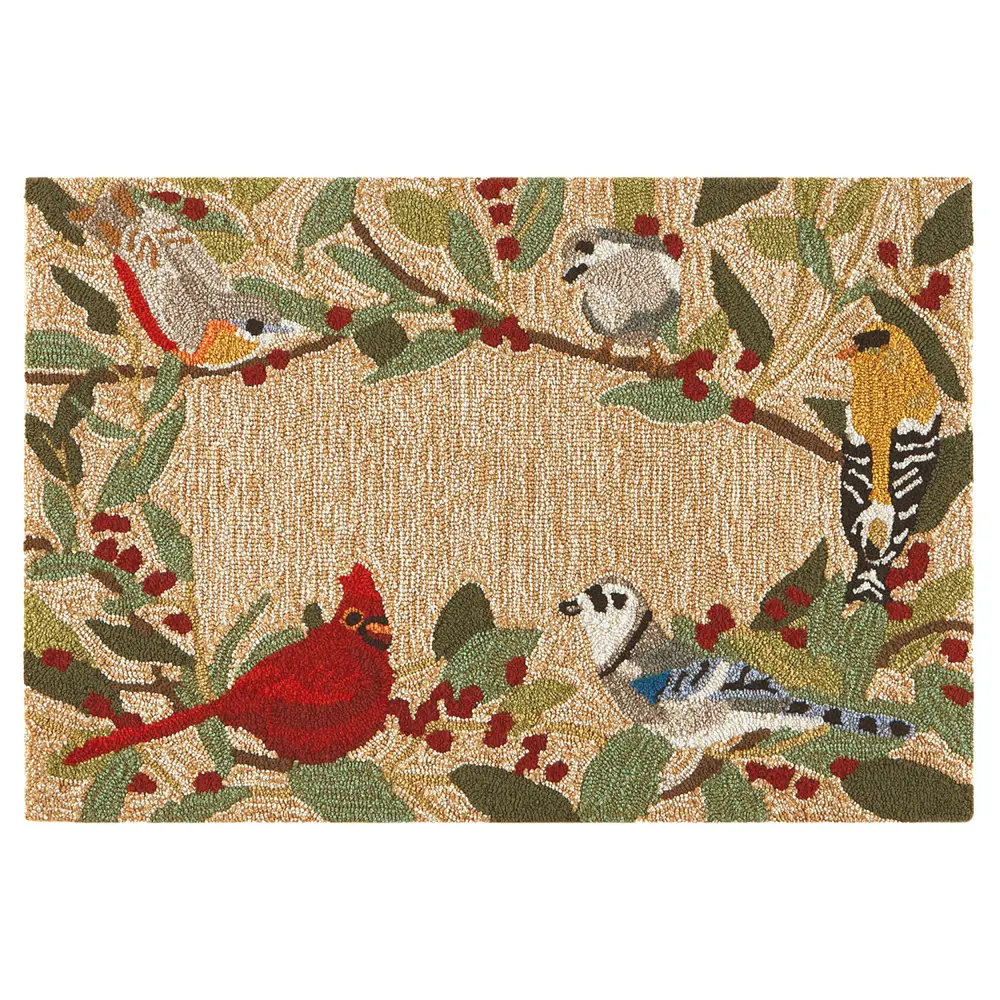 Liora Manne Frontporch Bird Border Indoor/Outdoor Mat Natural 1'8