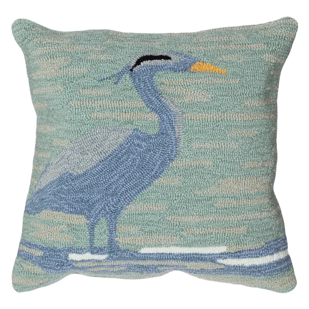 Liora Manne Frontporch Blue Heron Indoor/Outdoor Pillow Lake 18