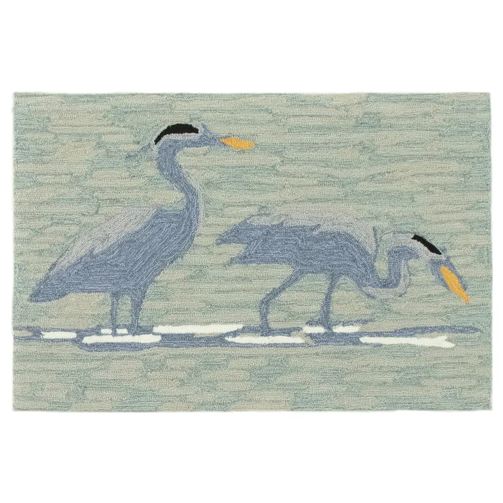 Liora Manne Frontporch Blue Heron Indoor/Outdoor Mat Lake 2'6