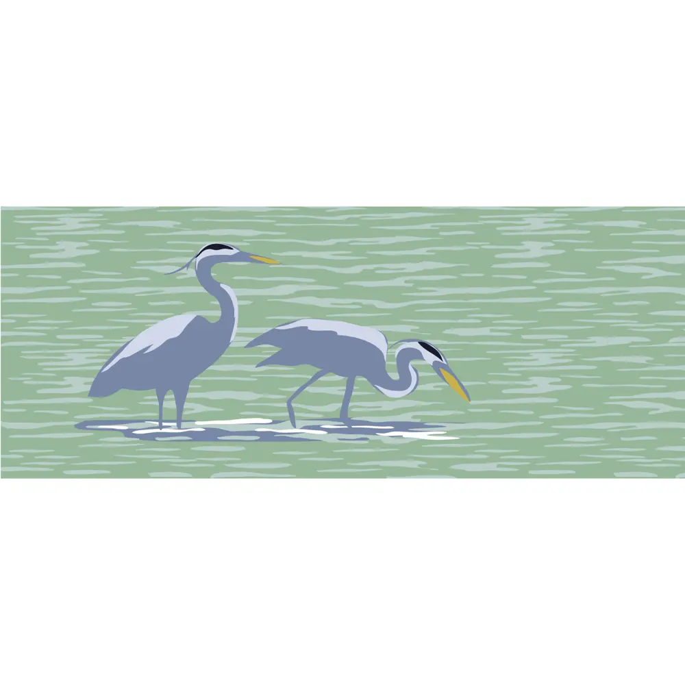 Liora Manne Frontporch Blue Heron Indoor/Outdoor Mat Lake 2' x 5'
